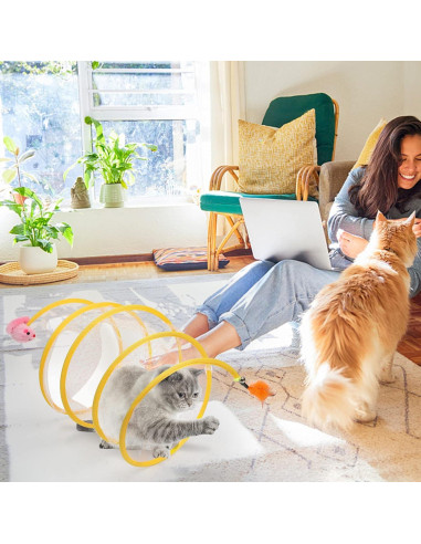 Túnel de Gato Plegable TEASIK - Grande, Interactivo, 50cm