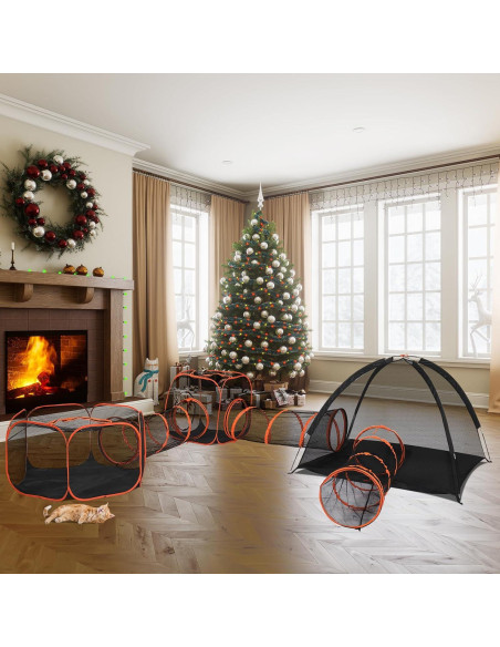 Túnel para Gatos VINGLI 6 en 1, Recinto Exterior Plegable
