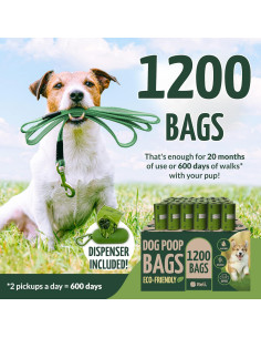 Bolsas Biodegradables para Perros Reli. 1200 Unidades con Dispensador 2
