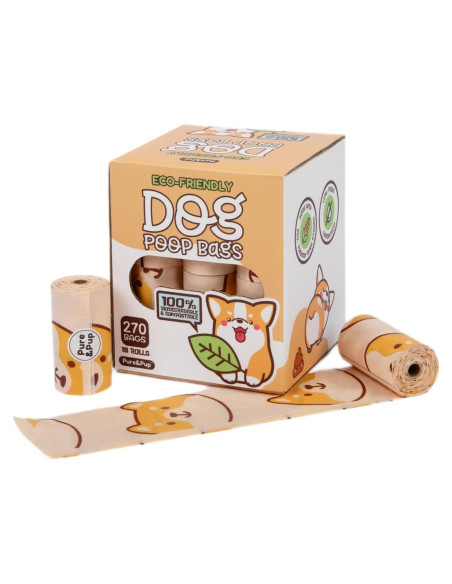 Bolsas de Poop Compostables Pure & Pup - 270 Unidades