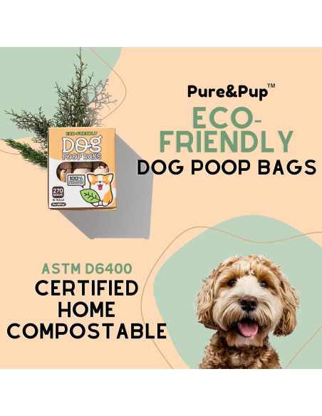 Bolsas de Poop Compostables Pure & Pup - 270 Unidades