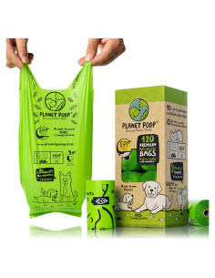 Bolsas de Basura Compostables para Perros Planet Poop 120 Unidades