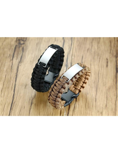 Pulsera de Paracord Masónica para Hombre - Acero Inoxidable 23 cm