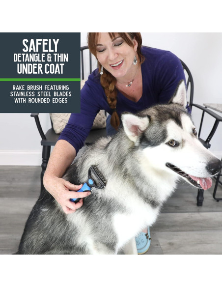 Rastrillo de Aseo 2-en-1 Pet Craft Supply para Perros y Gatos