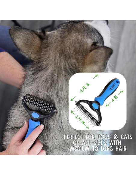Rastrillo de Aseo 2-en-1 Pet Craft Supply para Perros y Gatos