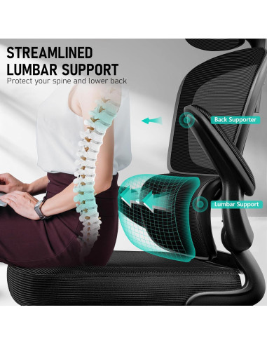 Silla de Oficina Ergonómica BESTFAIR 2202H con Soporte Lumbar