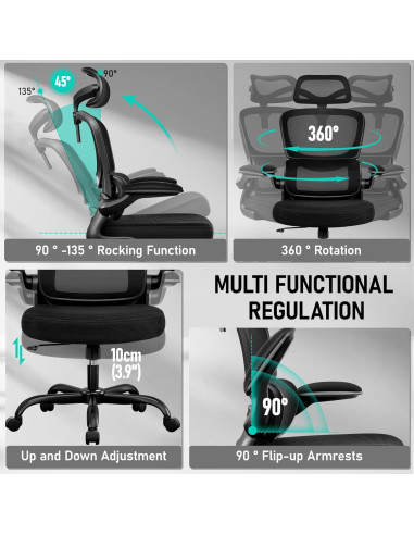 Silla de Oficina Ergonómica BESTFAIR 2202H con Soporte Lumbar