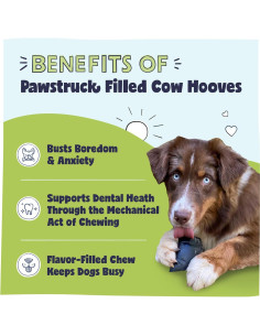 Golosinas para Perros Pawstruck Pezuñas de Vaca Rellenas 5 Unidades 2