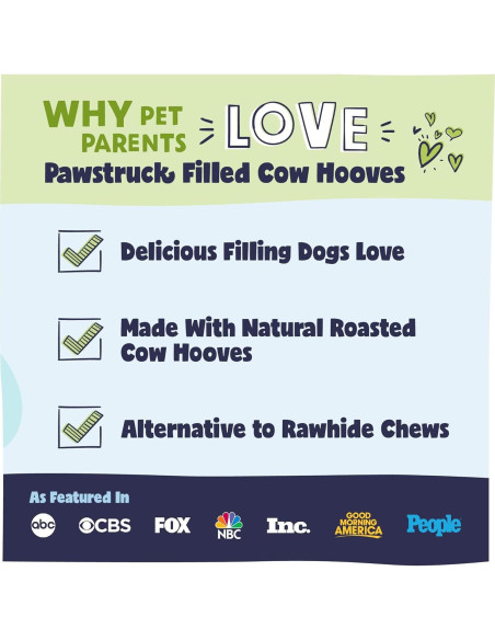 Golosinas para Perros Pawstruck Pezuñas de Vaca Rellenas 5 Unidades