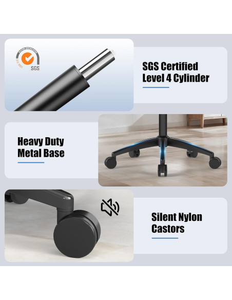 Silla de Oficina Ergonómica ZZH 8006BK con Soporte Lumbar Ajustable