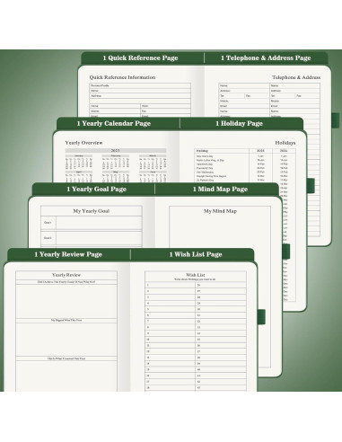 Planificador Diario No Datado Asten A5 Verde 365 Días