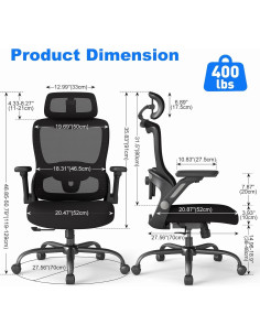 Silla de Oficina Ergonómica ZZH 8029BK con Soporte Lumbar Ajustable 2