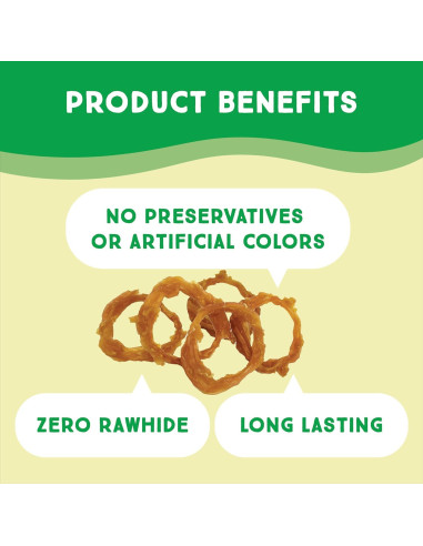 Anillos de Tendón de Pavo Ultra Chewy - Hipoalergénicos 28g