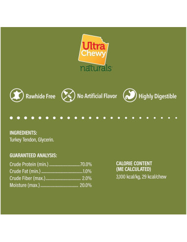 Anillos de Tendón de Pavo Ultra Chewy - Hipoalergénicos 28g