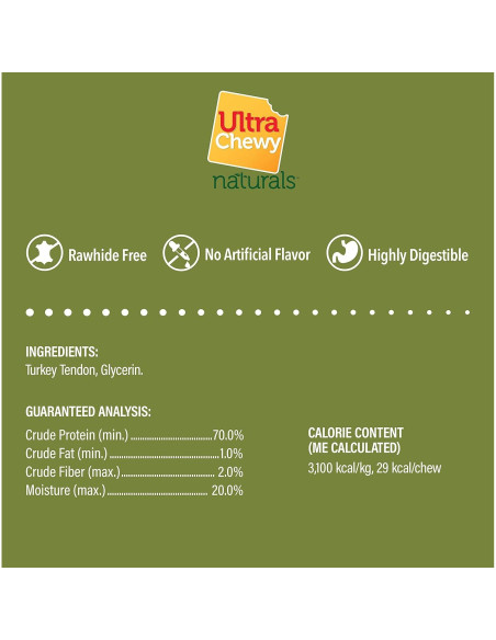 Anillos de Tendón de Pavo Ultra Chewy - Hipoalergénicos 28g