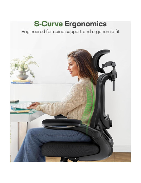 Silla de Oficina Ergonómica Marsail MSOC26B-US Negra Ajustable