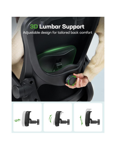 Silla de Oficina Ergonómica Marsail MSOC26B-US Negra Ajustable