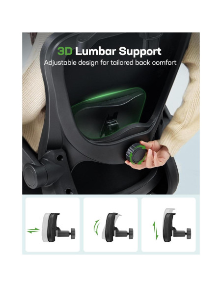 Silla de Oficina Ergonómica Marsail MSOC26B-US Negra Ajustable