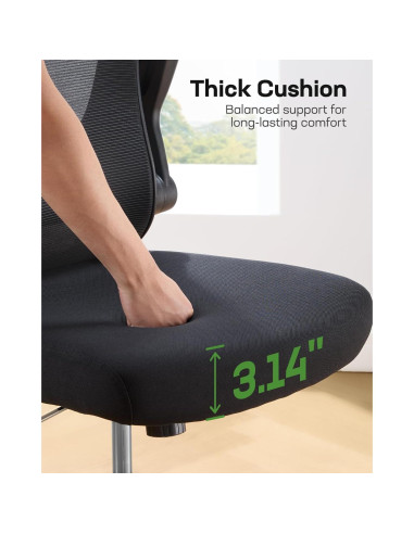 Silla de Oficina Ergonómica Marsail MSOC26B-US Negra Ajustable