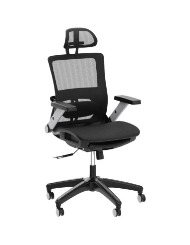Silla de Oficina Ergonómica COLAMY 2577F Negra con Reposapiés