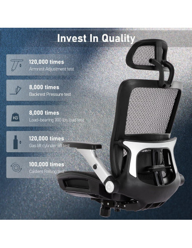 Silla de Oficina Ergonómica COLAMY 2577F Negra con Reposapiés