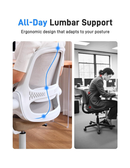 Silla de Oficina Ergonómica amseatec LY-9053 Beige con Respaldo de Malla