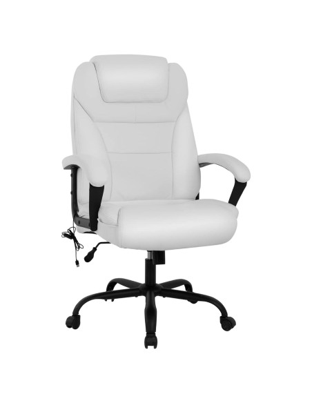 Silla de Oficina Ergonómica BestOffice Ancha 500lbs Masaje Blanco