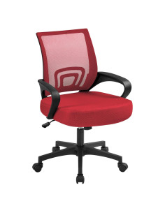 Silla de Oficina Ergonómica Yaheetech Roja con Soporte Lumbar