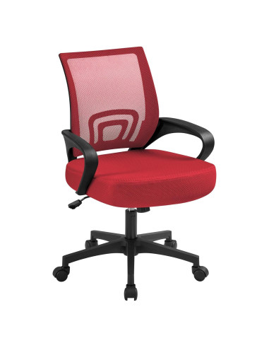 Silla de Oficina Ergonómica Yaheetech Roja con Soporte Lumbar