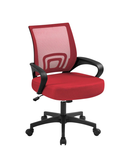Silla de Oficina Ergonómica Yaheetech Roja con Soporte Lumbar