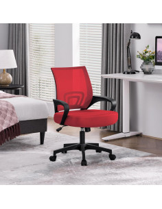 Silla de Oficina Ergonómica Yaheetech Roja con Soporte Lumbar 2
