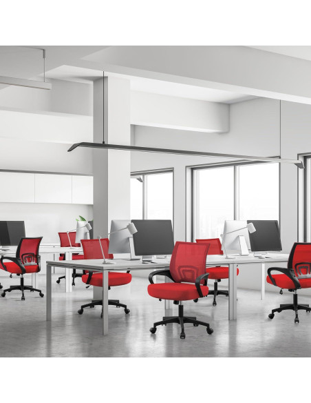Silla de Oficina Ergonómica Yaheetech Roja con Soporte Lumbar