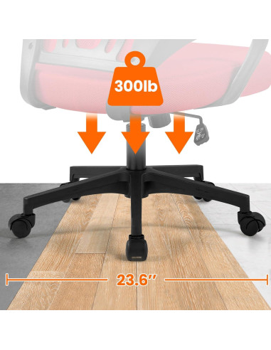 Silla de Oficina Ergonómica Yaheetech Roja con Soporte Lumbar