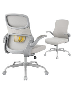 Silla de Oficina Ergonómica Deroavixe 9020A-GRY-GRY Ajustable