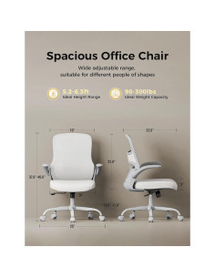 Silla de Oficina Ergonómica Deroavixe 9020A-GRY-GRY Ajustable 2