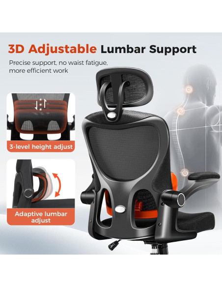 Silla de Oficina GTRACING Ergonómica con Soporte Lumbar 150 kg