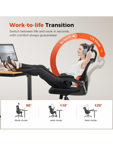 Silla de Oficina GTRACING Ergonómica con Soporte Lumbar 150 kg