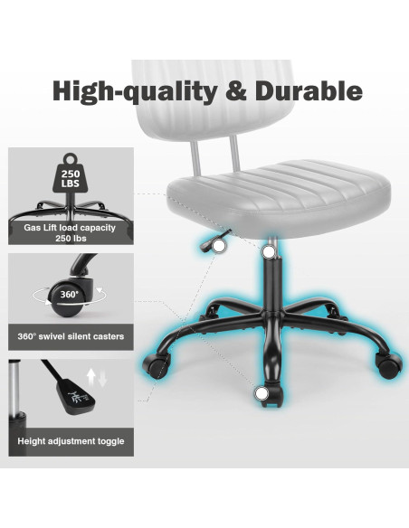 Silla de Escritorio DUMOS Ajustable sin Reposabrazos Negro