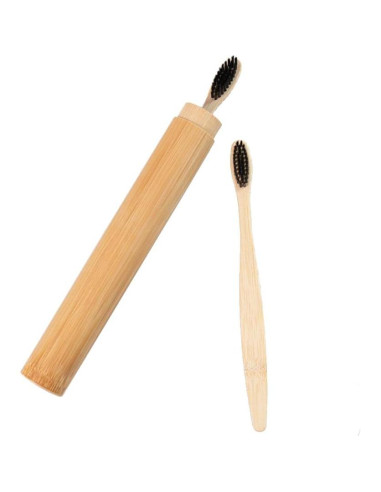 Estuche de Viaje de Bambú Natural 2 Pcs para Cepillos de Dientes