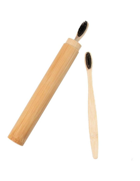 Estuche de Viaje de Bambú Natural 2 Pcs para Cepillos de Dientes