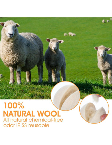 12 Bolas de Secadora de Lana Orgánica JOUTYFOR 7.5 cm