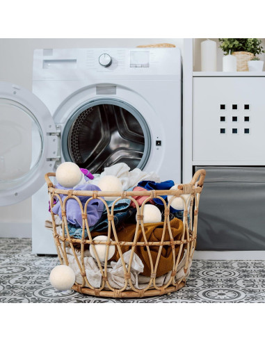 12 Bolas de Secadora de Lana Orgánica JOUTYFOR 7.5 cm