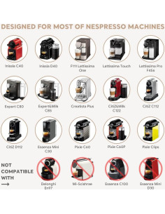 Cápsula de café crema reutilizable BRBHOM para Nespresso 2