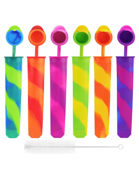 6 Moldes de Silicona para Paletas SAYAYA - Color Mezclado