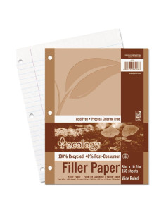 Papel de Relleno Reciclado Pacon, 150 Hojas Rayadas Anchas