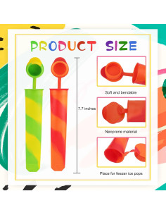 6 Moldes de Silicona para Paletas SAYAYA - Color Mezclado 2