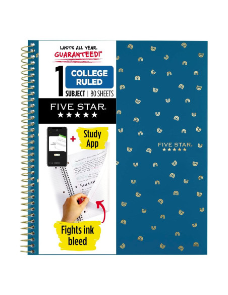 Cuaderno Espiral Five Star 1 Materia 80 Hojas Universitarias