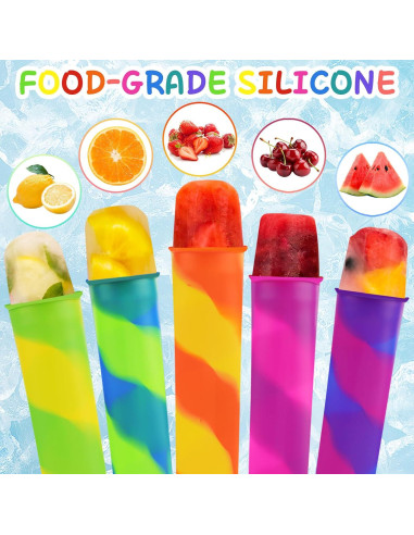 6 Moldes de Silicona para Paletas SAYAYA - Color Mezclado