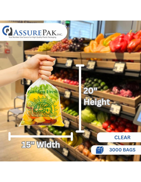 Rollos de Bolsas Transparentes Retail Bags Direct - 3000 Unidades - 38x51cm