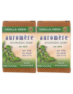 Jabón Ayurvédico Auromere Neem-Vainilla Ecológico 2 Piezas